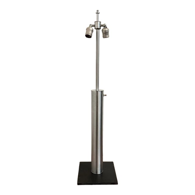 Walter Von Nessen 3-Way Switch Brushed Steel Table Lamp For Sale