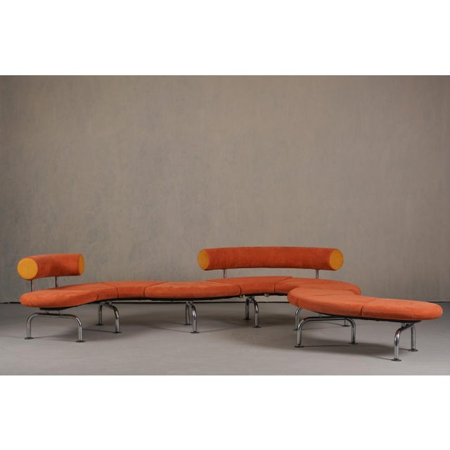 Orange Vintage Pipeline Sofa by Erik Jorgensen, Denmark, 1980s For Sale - Image 8 of 8