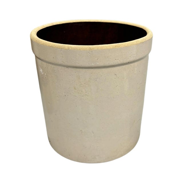 Early 20th Century Vintage Robinson Ransbottom 3 Gallon Stoneware Blue Crown Crock For Sale - Image 5 of 6