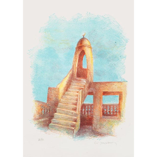 Minaret is an original lithograph artwork realized by Gustavo Francalancia in 1980. Hand-signed by the artist in pencil on...