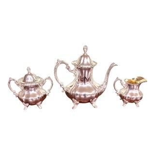 Towle Grand Duchess 3 Piece Silver Plate Tea or Coffee Set For Sale