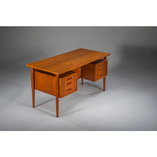 Modern Danish Teak Desk, 1950s For Sale - Image 9 of 18