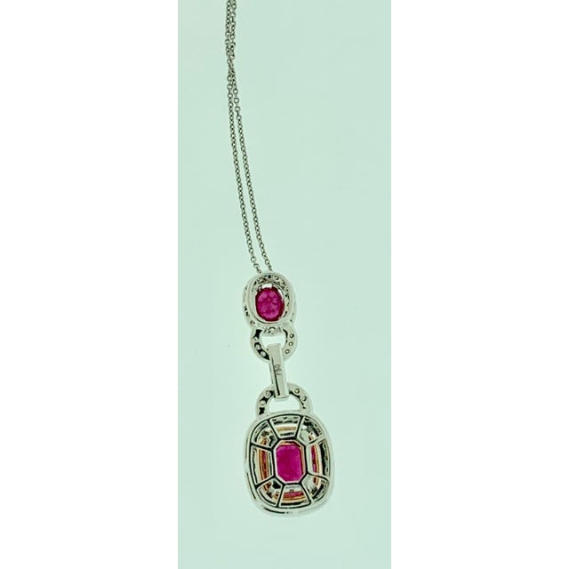 Ruby Red 3.5 Carat Natural Burma Ruby and Diamond Pendant or Necklace in 18 Karat Gold For Sale - Image 8 of 18
