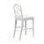 Chippendale Matthew Izzo Home Annette Chippendale Style Matte White Counter Stool With White Linen Seat For Sale - Image 3 of 4