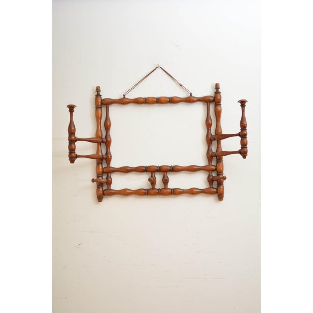French Bobbin Coat Rack with Swivelling Hooks, 1900 For Sale - Image 4 of 14