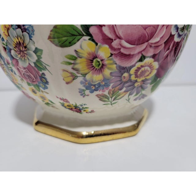 French Provincial 1950s Boch Freres Keralux "Fleurs De Sax" Vase For Sale - Image 3 of 9
