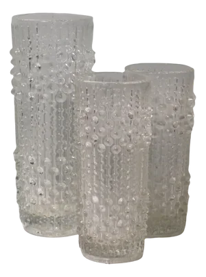 Vases with Candle Wax Motif from Sklo Union Glassworks, Czech Republic, 1970s, Set of 3