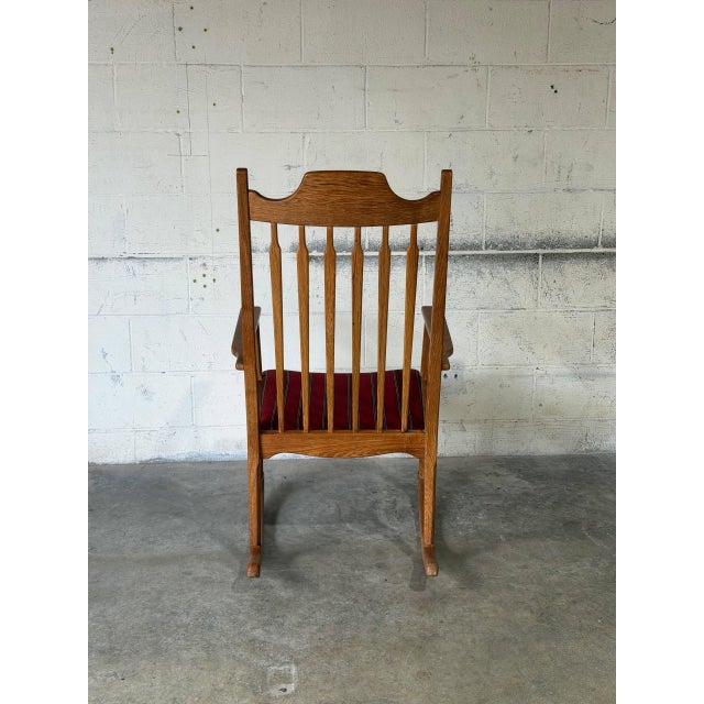 Wood In Style of Eg Møbler Razorblade Oak Rocking Chair Danish Mid-Century Modern 1960s For Sale - Image 7 of 10