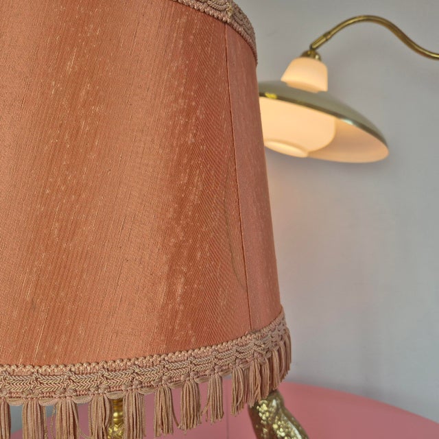 Vintage Table Lamp in Onyx and Brass, 1950s For Sale - Image 9 of 11