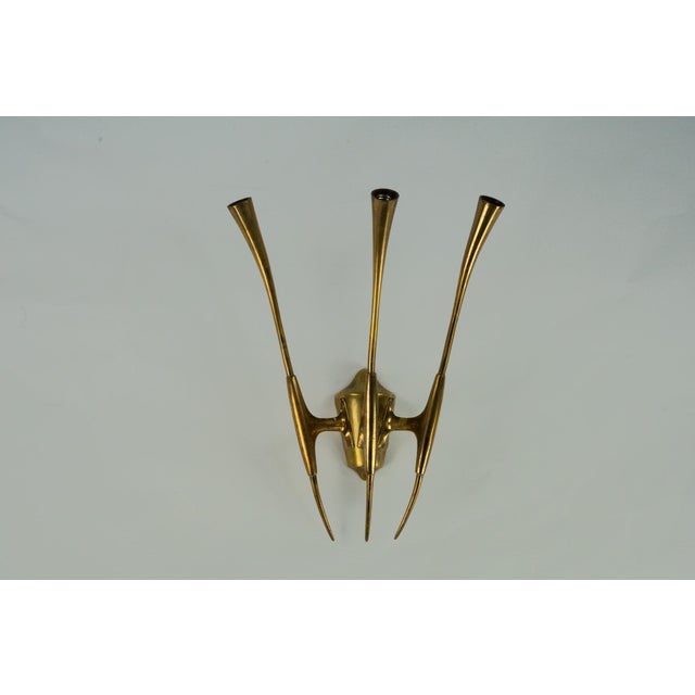 Oscar Torlasco Single Brass Wall Sconce by Oscar Torlasco for Lumi Milano, Italy, 1950s For Sale - Image 4 of 16