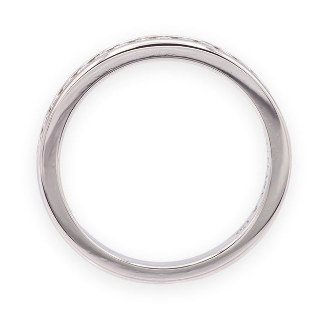 Tiffany & Co. Platinum Half Circle Channel-Set Diamond Band Ring Size 4.25 For Sale In New York - Image 6 of 8