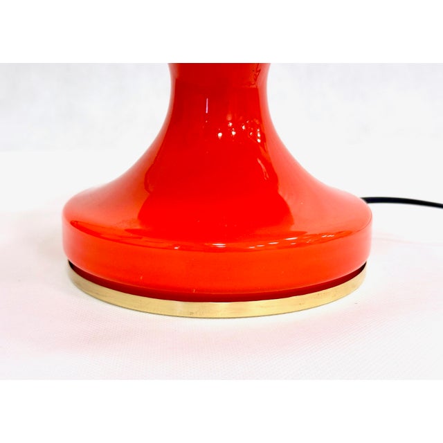 Metal Mid-Century Glass and Brass Table Lamp by Stepan Tabera for Opp Jihlava, 1970s For Sale - Image 7 of 8