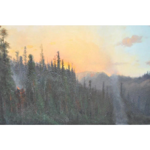 Early 20th Century Frederick Bauer Mountain Landscape W/Figures by a River For Sale - Image 5 of 8