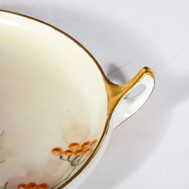 Art Nouveau Porcelain Donatello Pattern Dish W Gilt Handles & Motif by Rosenthal For Sale - Image 12 of 12