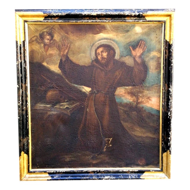 Saint Francis in Ecstasy, Early 17th Century, Painting on Canvas, Framed For Sale