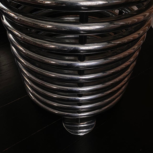 1970s Italian Modernist Round Chrome Dining Table For Sale - Image 9 of 13