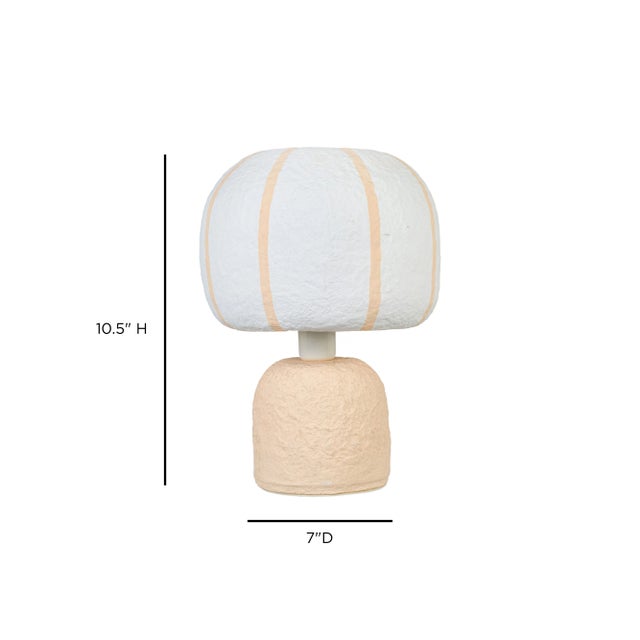 2020s Margate Peach Cotton Mache Table Lamp For Sale - Image 5 of 6