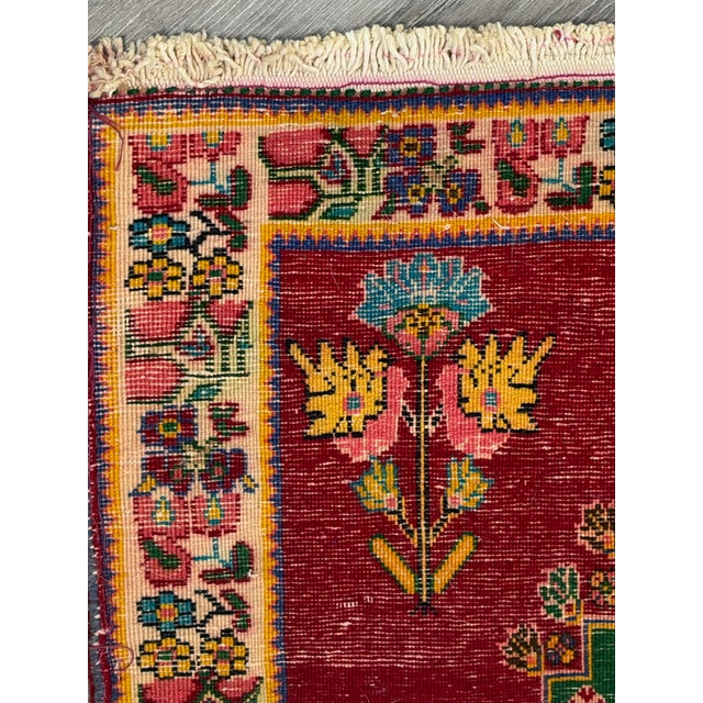 Small Handmade Persian Style Accent Rug For Sale - Image 4 of 18