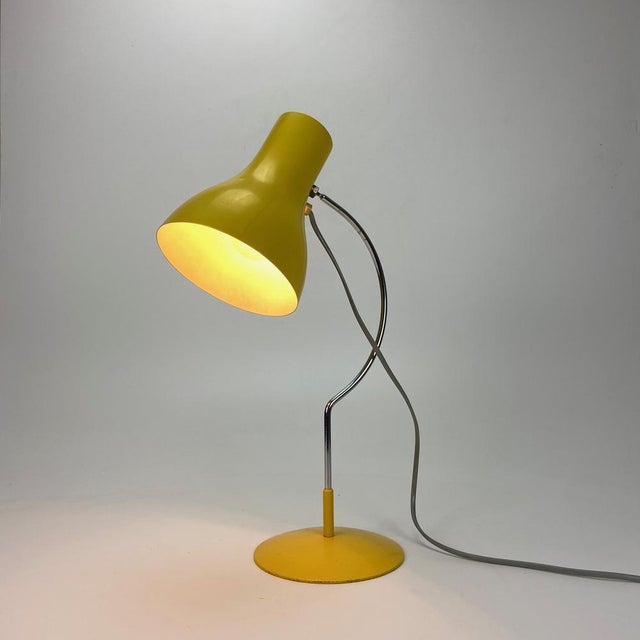 Yellow Desk Lamp by Josef Hurka for Napako, Czechoslovakia, 1960s, in Very Good conditions. Designed 1960 to 1969 I have...