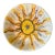 Vintage 12.5” Signed Sunburst Ceramic Pottery Bowl For Sale
