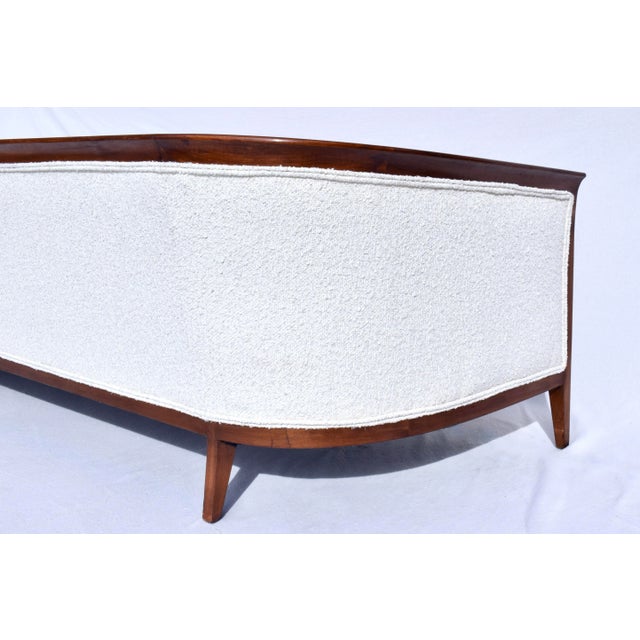 1960's Curved Back Walnut Sofa Attributed to Erwin Lambeth For Sale - Image 10 of 12