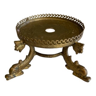 Mid-Century Brass Fish Candle Holder For Sale