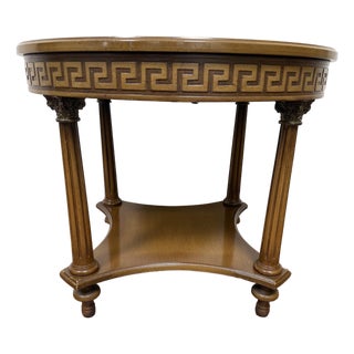 Vintage Regency Style Greek Key Side Table For Sale