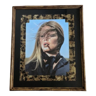 Vintage Old Hollywood Starlet Brigitte Bardot Framed Photograph For Sale