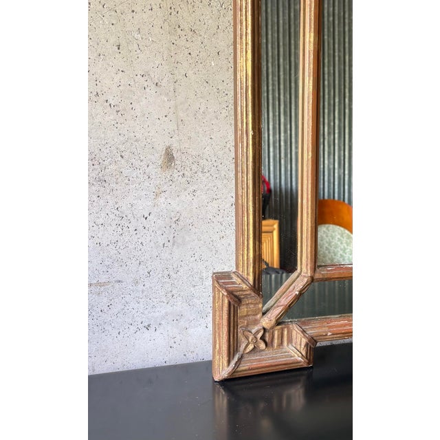 Vintage Hollywood Regency Giltwood Wall Mirror With Beveled Glass For Sale In Miami - Image 6 of 6