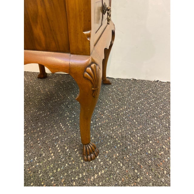 Beige Mid 19th Century Flame Walnut Sewing Table Cabinet For Sale - Image 8 of 10