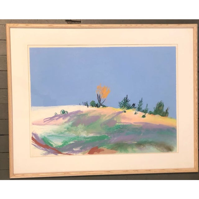 Original pastel on paper Signed bottom right 21 x 30 Overall size with vintage original mat & frame is 30 x 38