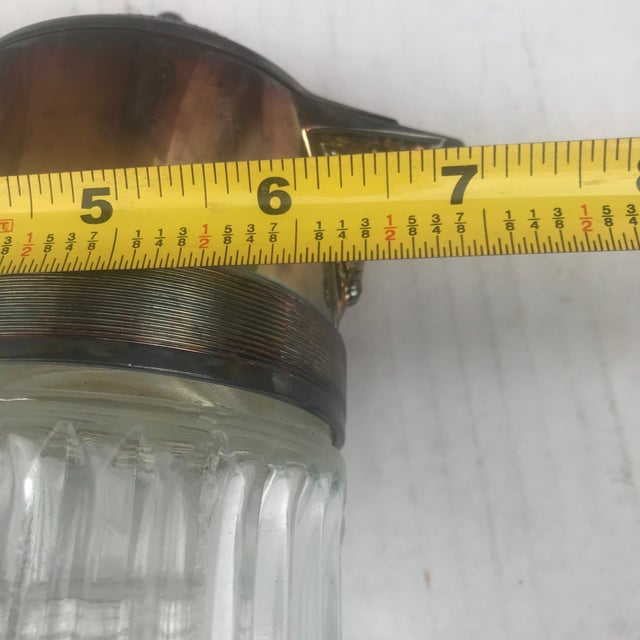 1980s Mid Century Modern Italian Chill It Glass and Silver Plate Pitcher For Sale - Image 10 of 11