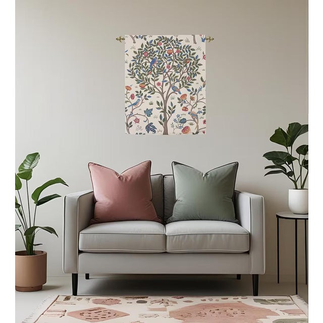 This beautiful tapestry is digitally printed onto an irregular linen fabric. This tapestry is fully lined incorporating a...