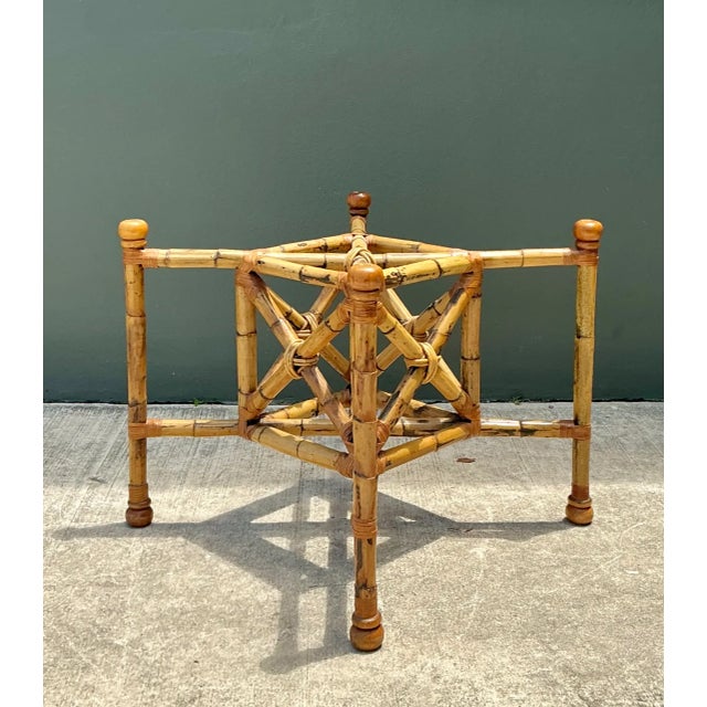 Vintage Bamboo and Glass Dining Table For Sale - Image 10 of 12