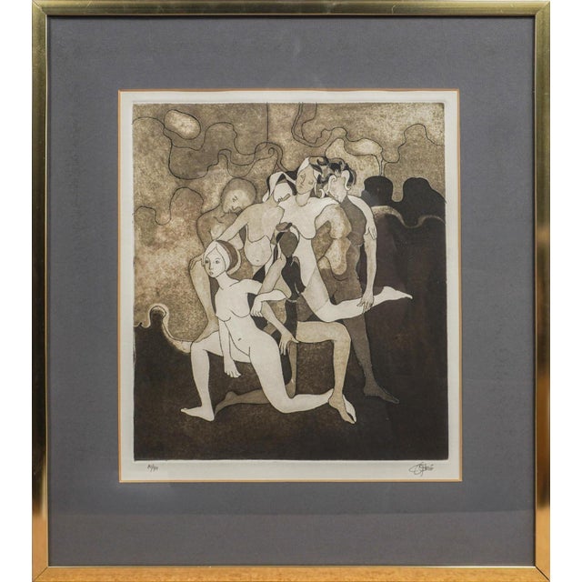 1980s Stein, Dancers, Etching with Aquatint, signed in pencil For Sale