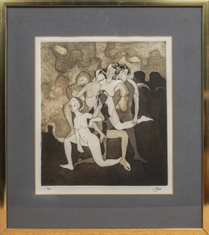 1980s Stein, Dancers, Etching with Aquatint, signed in pencil
