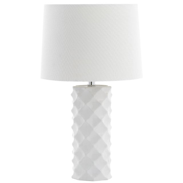 2020s Textured Vase Table Lamp - White For Sale - Image 5 of 5
