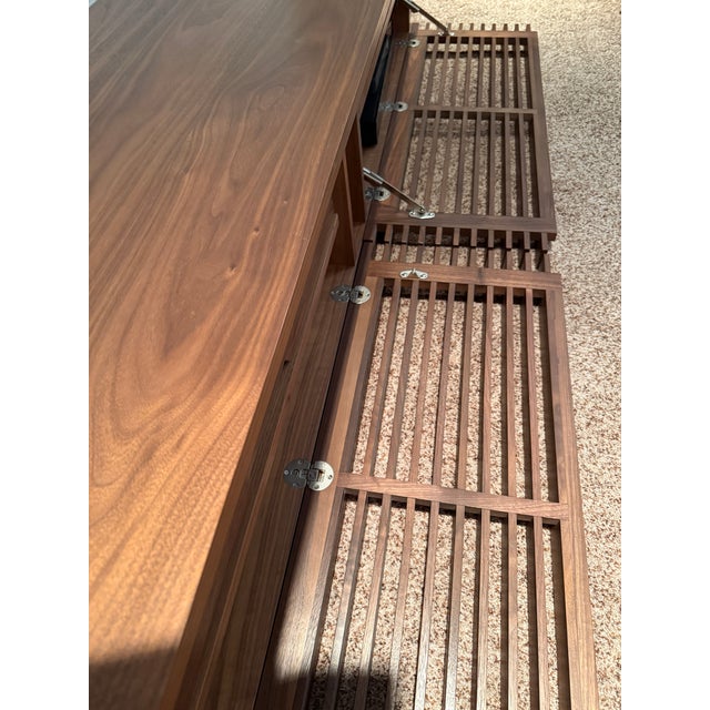 ***Mint Condition Design Within Reach Line Media Console Walnut Wood 71"** For Sale - Image 13 of 18