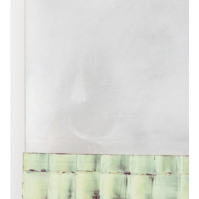 Miyako Aoki (Japanese, XX-XXI), Untitled (Abstract Grid Composition), Mixed Media on Aluminum, 2004, signed and dated...