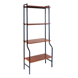 Mid-Century Modern Teak Bookshelf with Iron Frame, Italy, 1960s For Sale
