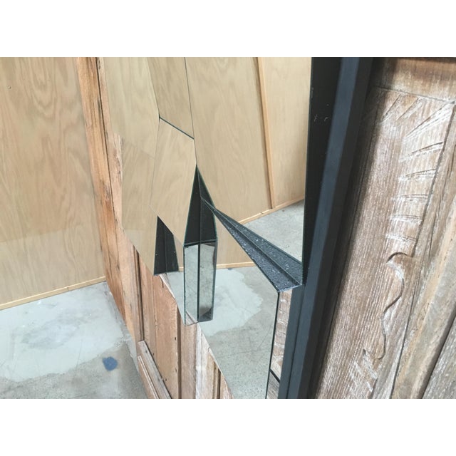 Glass 1970's Vintage Diamond Slopes Mirror For Sale - Image 7 of 11