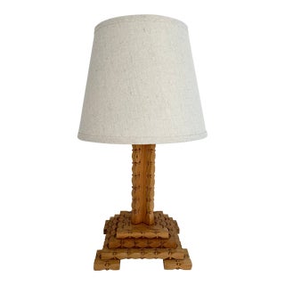 1970s Tramp Art Table Lamp For Sale