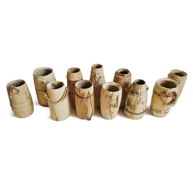 Vintage India Bleached Wood Milk Pot For Sale - Image 4 of 6