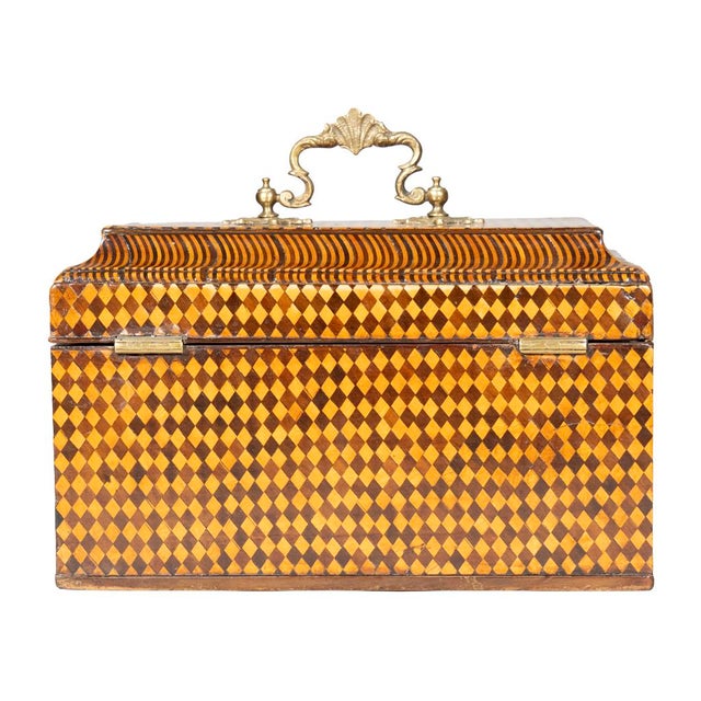 Fine George III Parquetry Teacaddy For Sale - Image 4 of 10