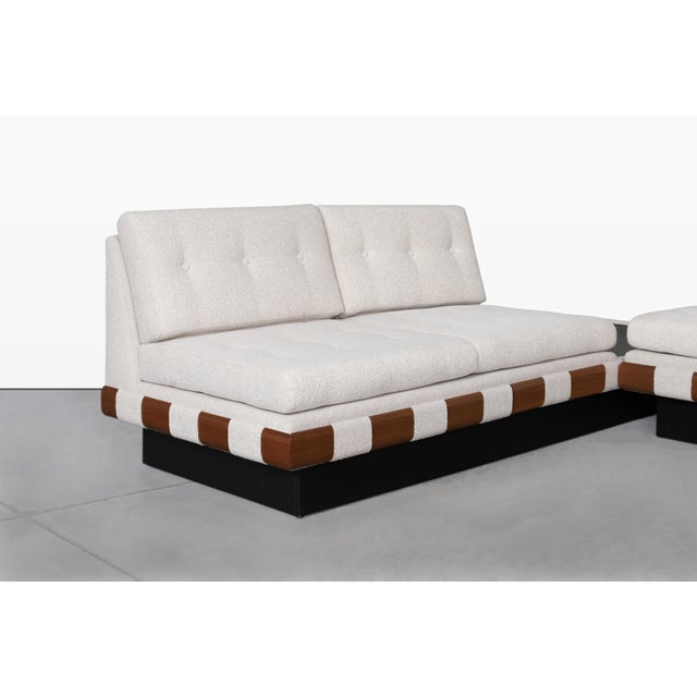 Mid-Century Modern Vintage Walnut Sectional Sofa by Adrian Pearsall for Craft Associates For Sale - Image 3 of 14