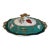 19th Century Old Paris Porcelain Covered Entrée Dish – Green With Hand-Painted Florals & Gilt Decoration For Sale