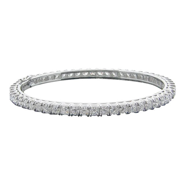 Early 21st Century 5.70 CTW Diamond Hinged Bangle Bracelet For Sale