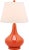 Reflect a aura of sophistication with the glimmering blood orange Gourd Glass Lamp with matching finial metal base and...