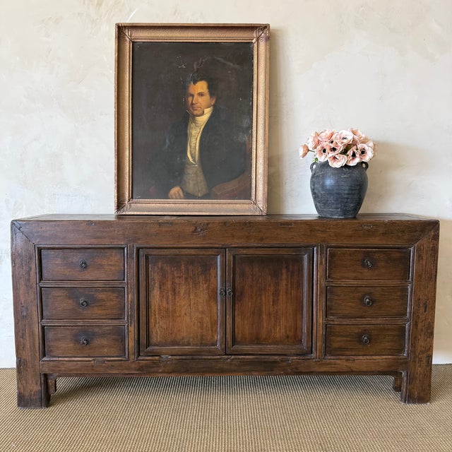 Size: 81.5"W x 17.75"D x 37"H Drawer: 14.25"W x 13.5" x 5"H Door Opening(Center):30"W x 21.25"H Top shelf: 9.75" Wood...