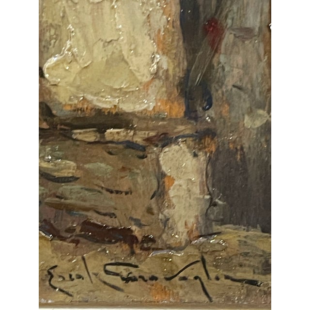 Ercole Garavaglia, Woman at Work, 1890s, Oil on Panel, Framed For Sale - Image 3 of 7